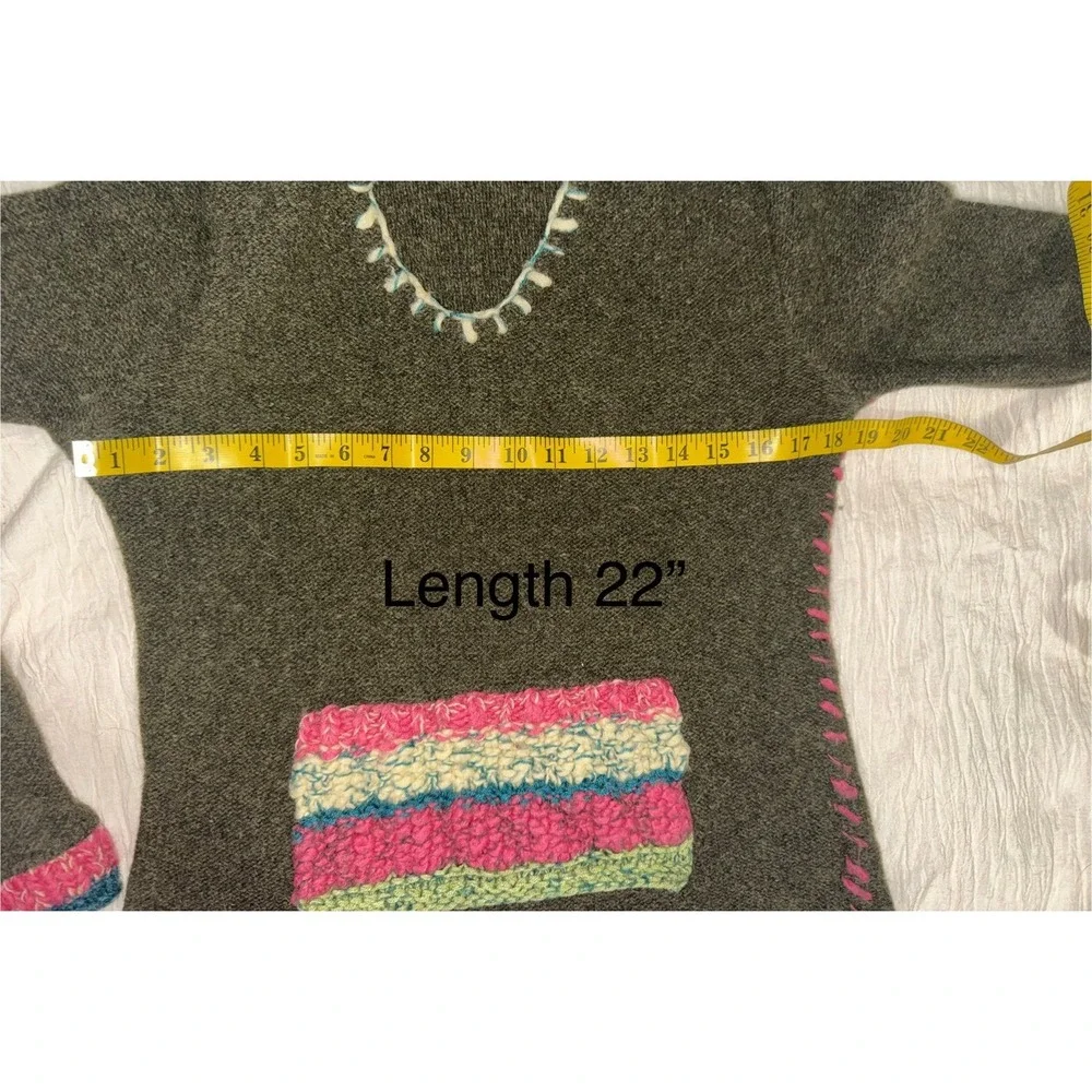 Free People hooded wool slim fit green and‎ pink Kangaroo pocket sweater medium